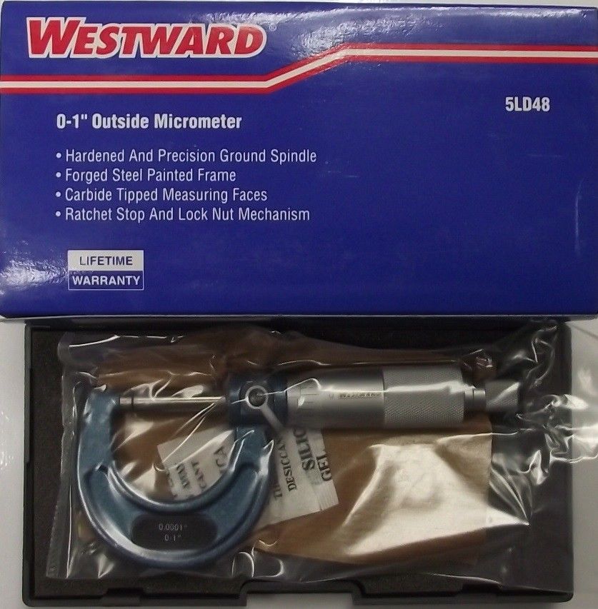 Westward 5LD48 Outside Micrometer 0-1"