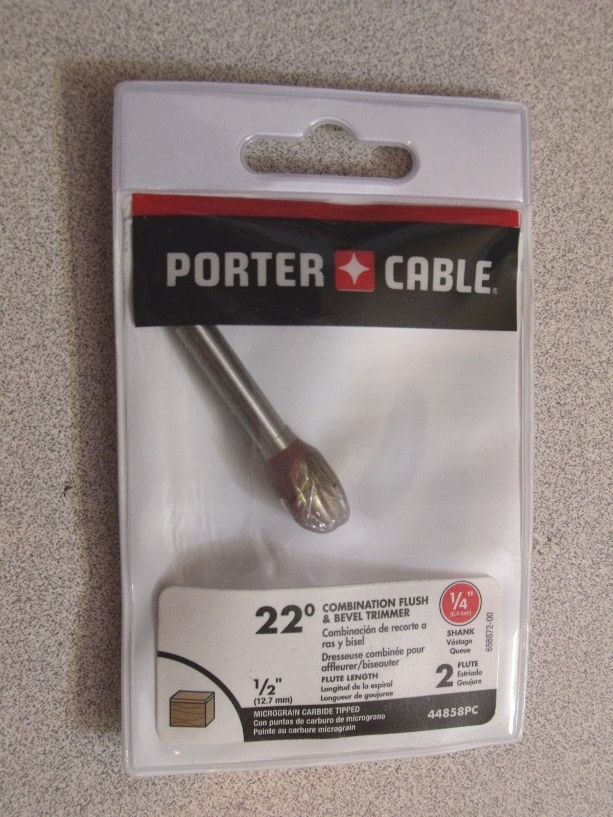 Porter Cable 44858PC 1/4" Combination Flush and 22° Bevel Cutting