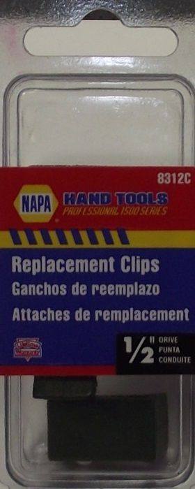 Napa 8312C 1/2" Repalcement Clips For Socket Rail Rack - 3pk