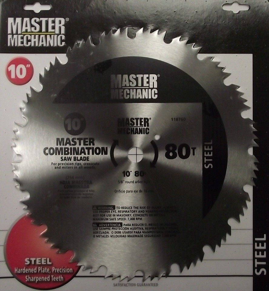 Master Mechanic 118760 10" x 80 Tooth Saw Blade 5/8 Arbor