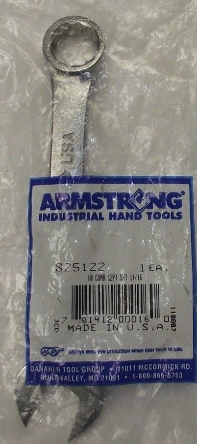 Armstrong S25122 11/16" Short Combination Wrench 12Pt. USA