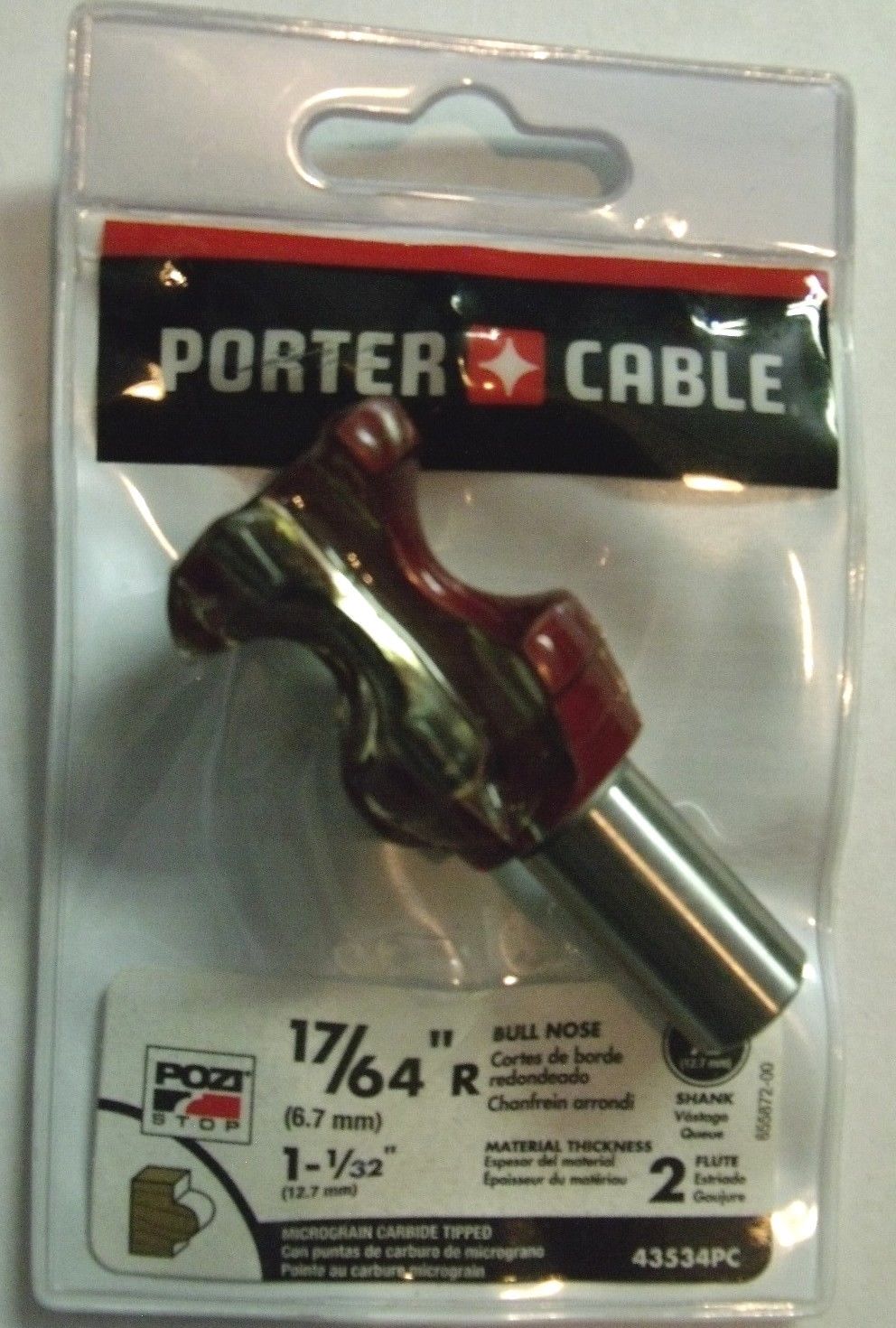 Porter Cable 43534PC 17/64" Radius Bull Nose Router Bit 1/2" Shank