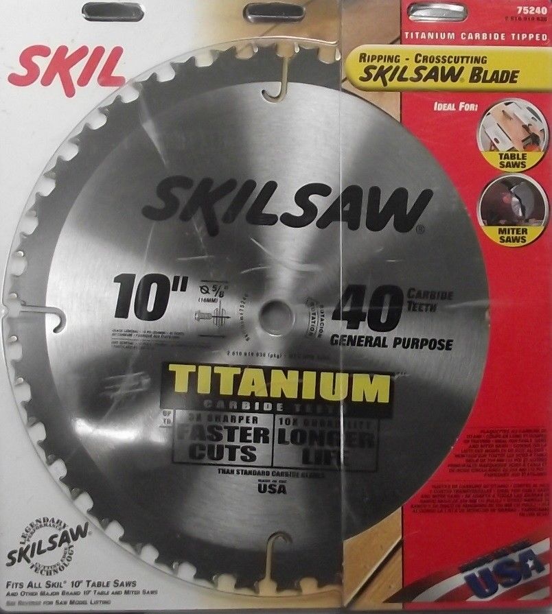 Skil 75240 10 x 40T Titanium Carbide Saw Blade USA