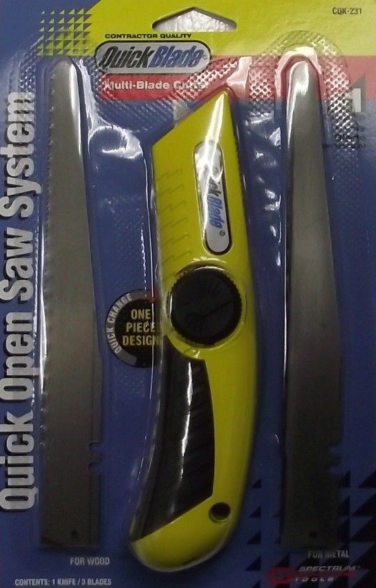 QuickBlade CQK-231 Utility Knife Quick Open Saw System 3 Blade