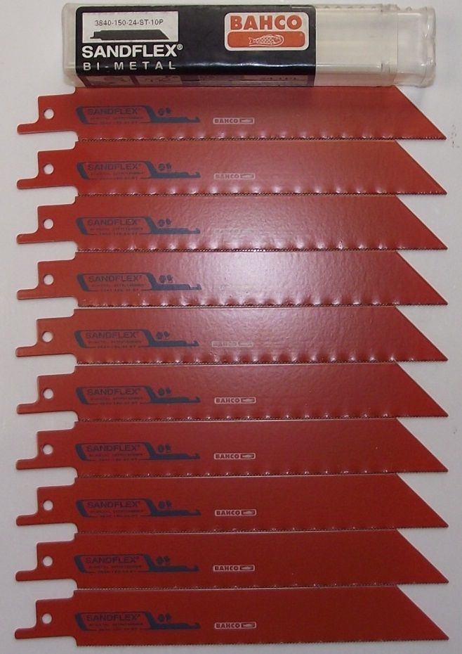 Bahco 6" 24TPI Metal Cutting Recip Blades 10pc 3840-150-24-ST-10P