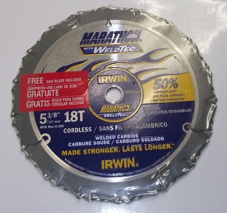 Irwin Weldtec 4935203 5-3/8" x 18T Cordless Carbide Circular Saw Blade 2 Pack
