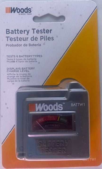 Southwire Woods BATTW1 Analog Battery Tester Tests 6 Battery Types