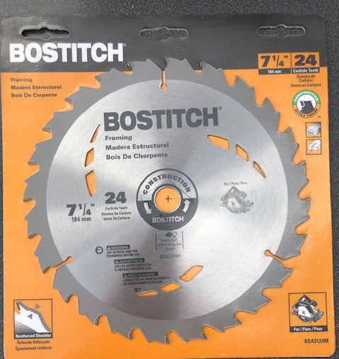 Bostitch BSA3124M 7 1/4" x 24 Tooth Carbide Circular Saw Blade 1 Blade
