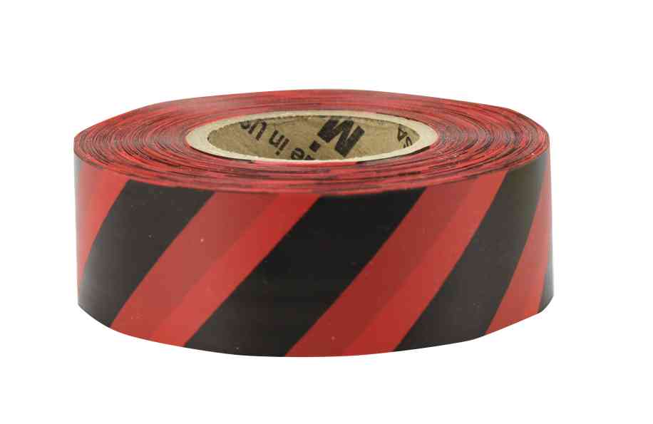 C.H. HANSON 17057 Standard Flagging Tape, Red, Black Stripes, 1-3/16 Inch x 300 Feet