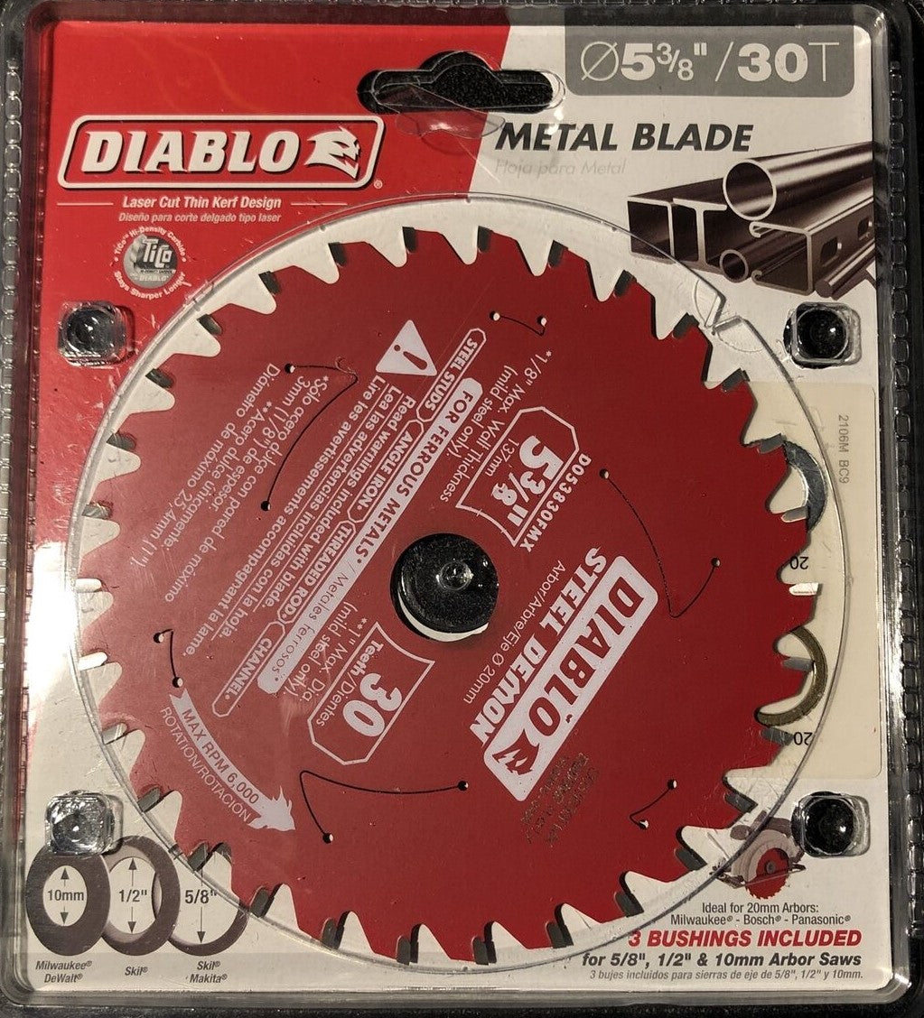 Diablo D053830FMX 5-3/8" x 30 Tooth Diablo Ferrous Cutting Saw Blade Italy