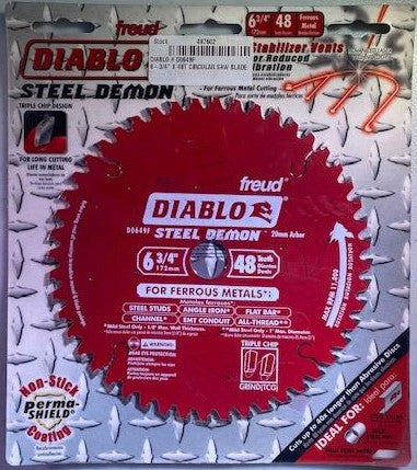 Freud Diablo D0649F 6-3/4" 48-Tooth Steel Demon TCG Ferrous Circular Saw Blade Italy
