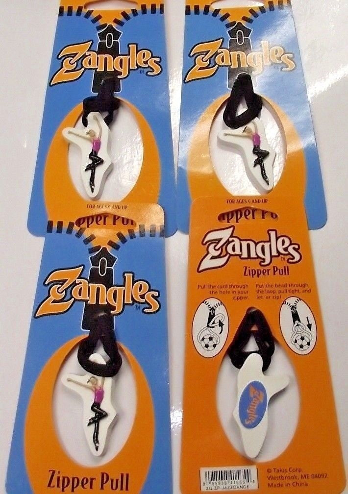 Zangles Sporties Zipper Pulls Great For Luggage Or Backpacks 4pcs