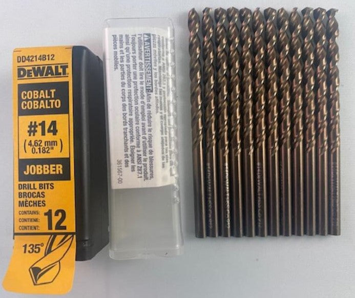 DeWalt DD4214B12 #14 Cobalt Jobber Drill Bits 12 Bits Germany