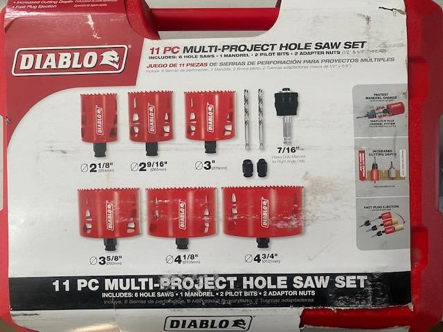 FREUD DHS11SLD DIABLO 11-Piece General Purpose Bi-Metal Hole Saw Set