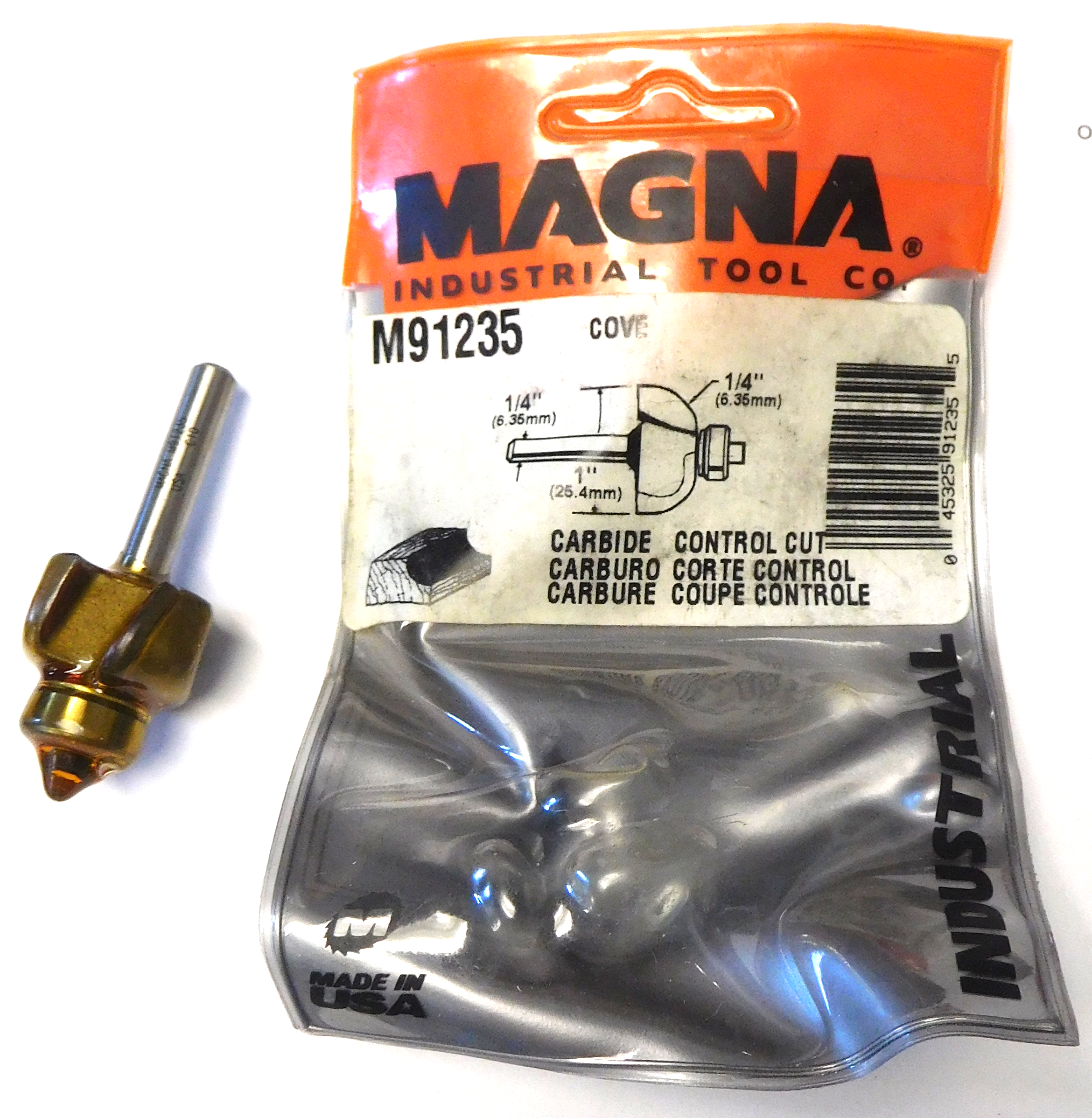 Magna M91235 1/4" x 1" Cove Router Bit 1/4" Shank USA