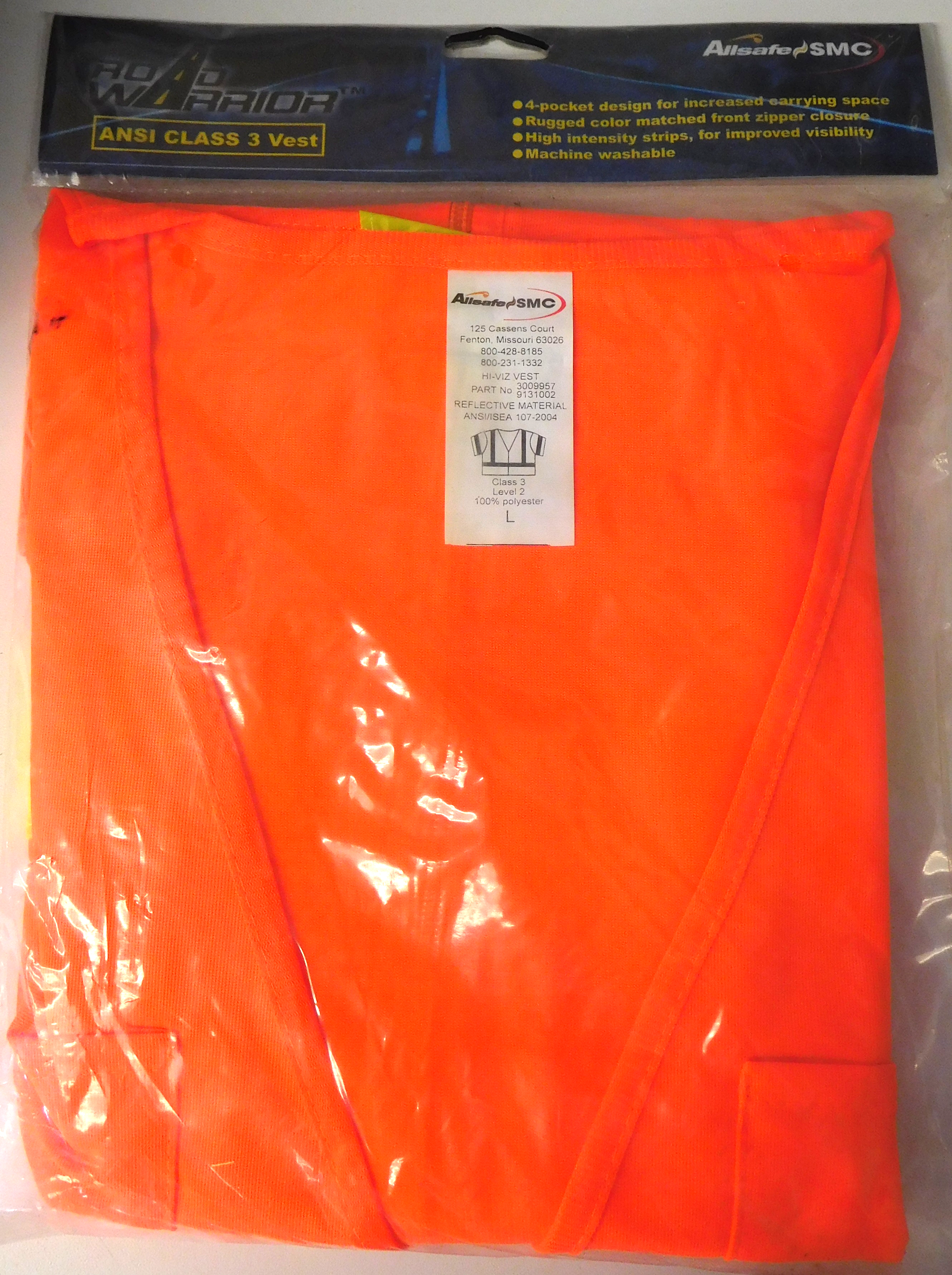 Jackson Safety 3009957 - Orange Vest Cl3 Lime Hi Refl-l