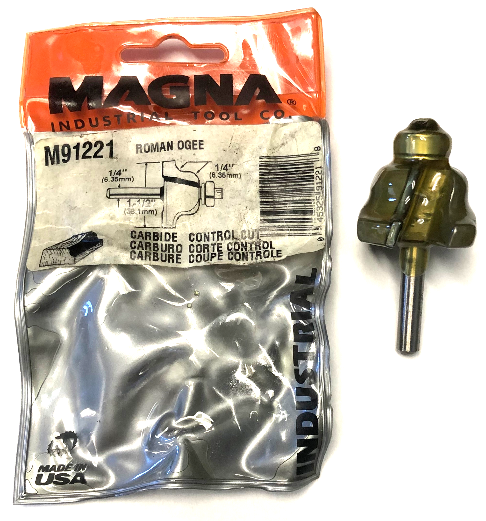 Magna M91221 1/4" x 1-1/2" Roman Ogee Router Bit 1/4" Shank USA