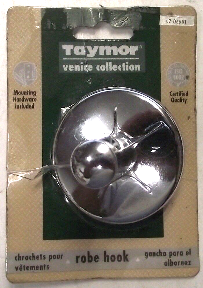 Taymor 02-D6601 Venice Series Single Robe Hook Polished Chrome