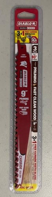 Freud DS0903CP3 Diablo 9" Carbide Tipped Pruning Reciprocating Blade 3 TPI 3 PK