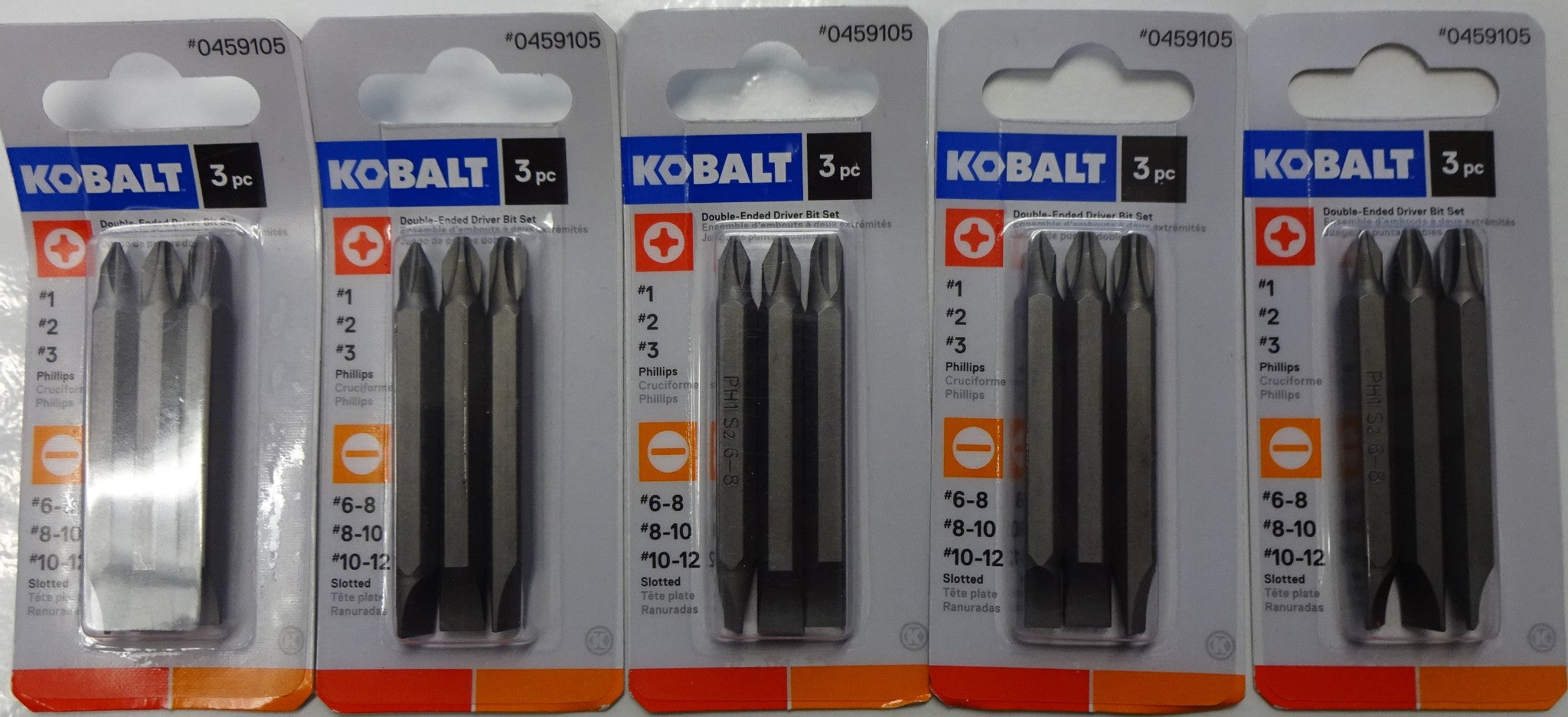 Kobalt 0459105 3-Piece Double-Ended Driver Bit Set 5Packs