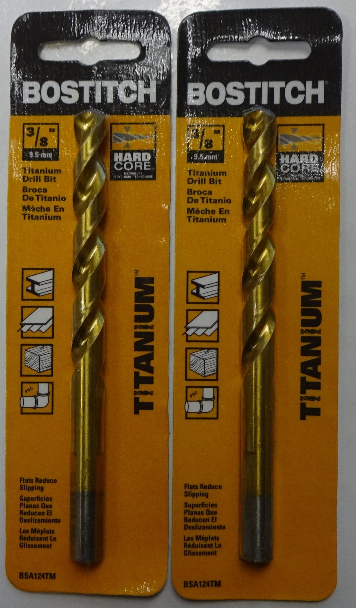 BOSTITCH BSA124TM 3/8" Titanium Drill Bit 2pcs.
