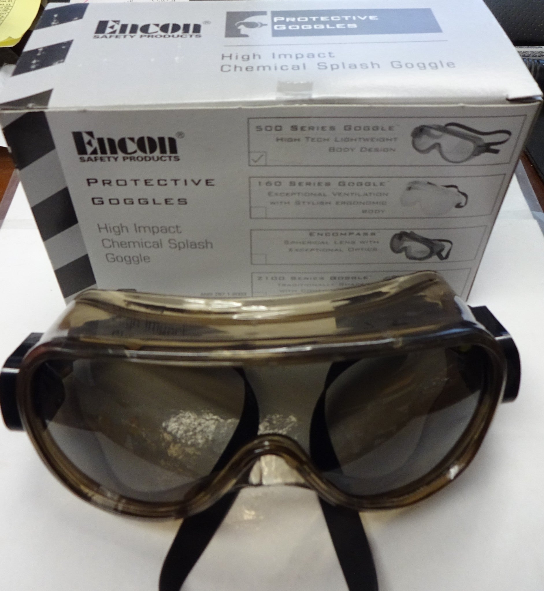 Encon 504R Grey High Impact Chemical Splash Goggle
