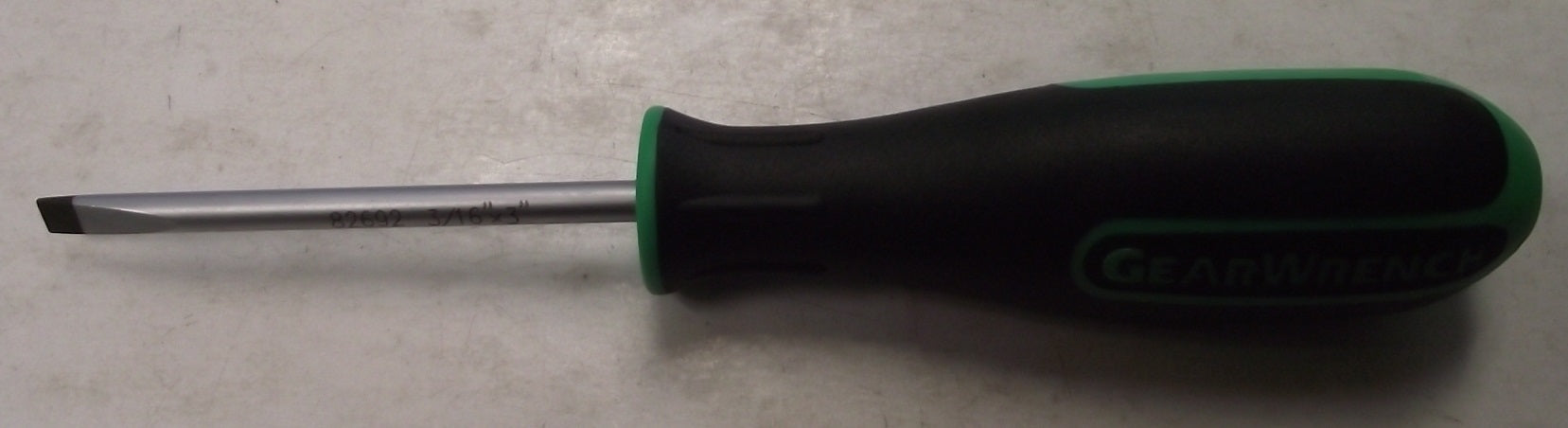 Gearwrench 82692 Green Dual Material Magnetic Tip Slotted Screwdriver 3/16" x 3"