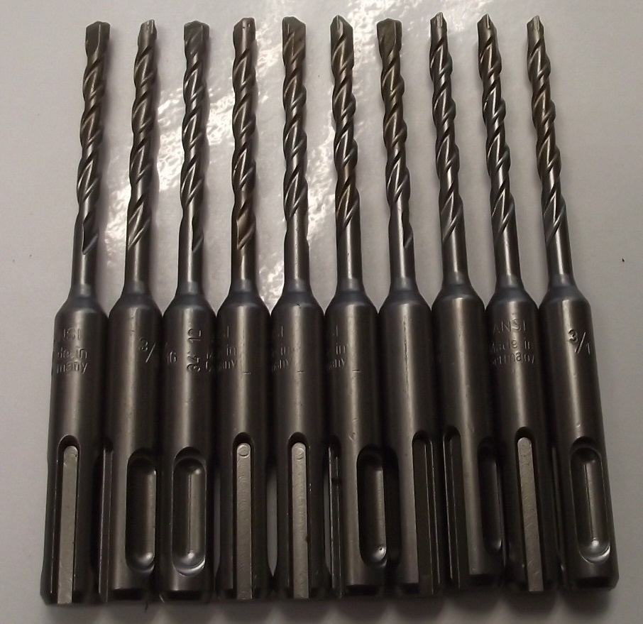MILWAUKEE 48-20-7810 3/16" SDS Plus Carbide Tip Masonry Hammer Drill Bits 10pcs.
