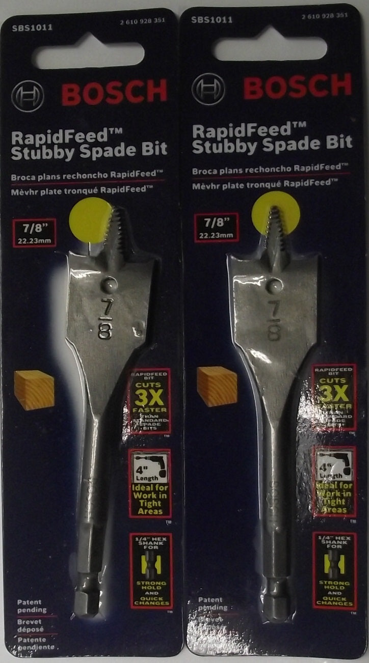 Bosch SBS1011 7/8" Stubby Spade Drill Bit 2pcs.