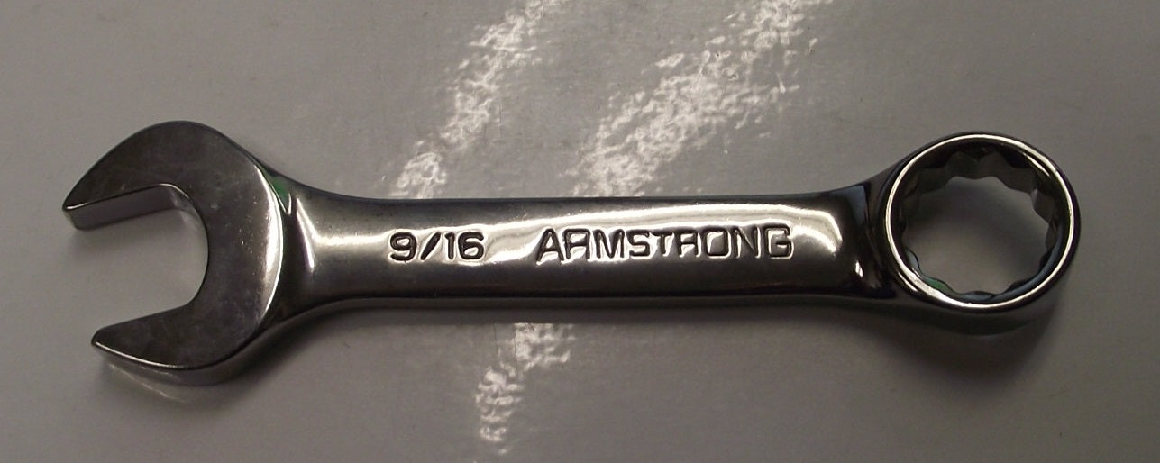 Armstrong 25-168 9/16" 12 Point Full Polish Extra Short Combination Wrench USA