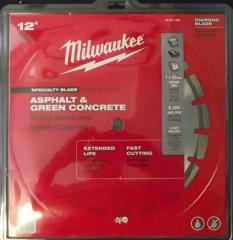 Milwaukee 49-93-7235 12" Asphalt & Green Concrete Diamond Segmented Saw Blade