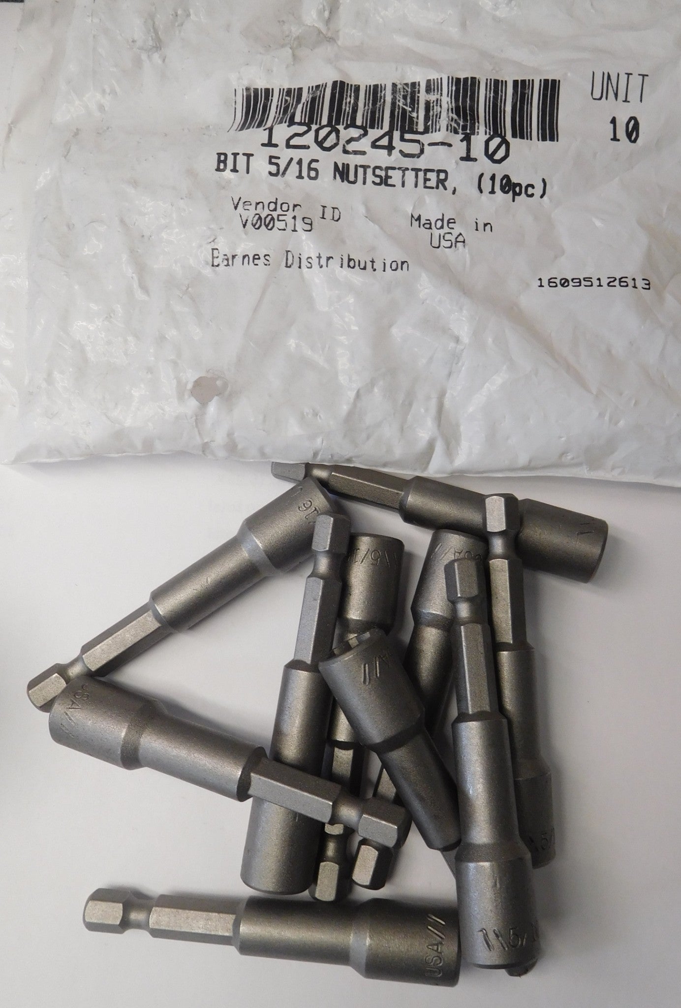 Bosch 120245 1609512613 5/16" x 2-9/16" Magnetic Nutsetters 10 Pack USA