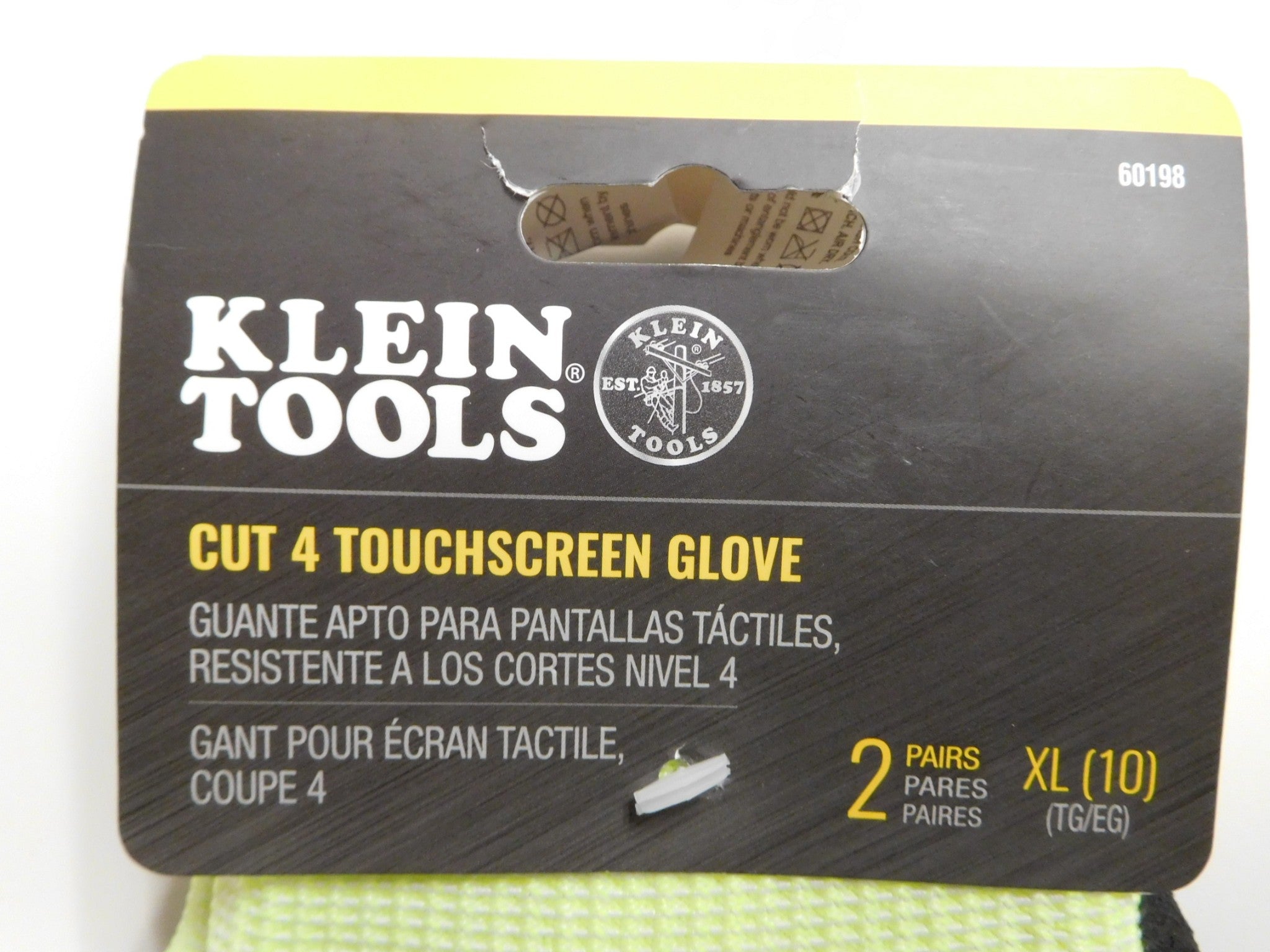 Klein Tools 60198 Cut for Touchscreen Work Gloves XL (Size 10) 2-pairs