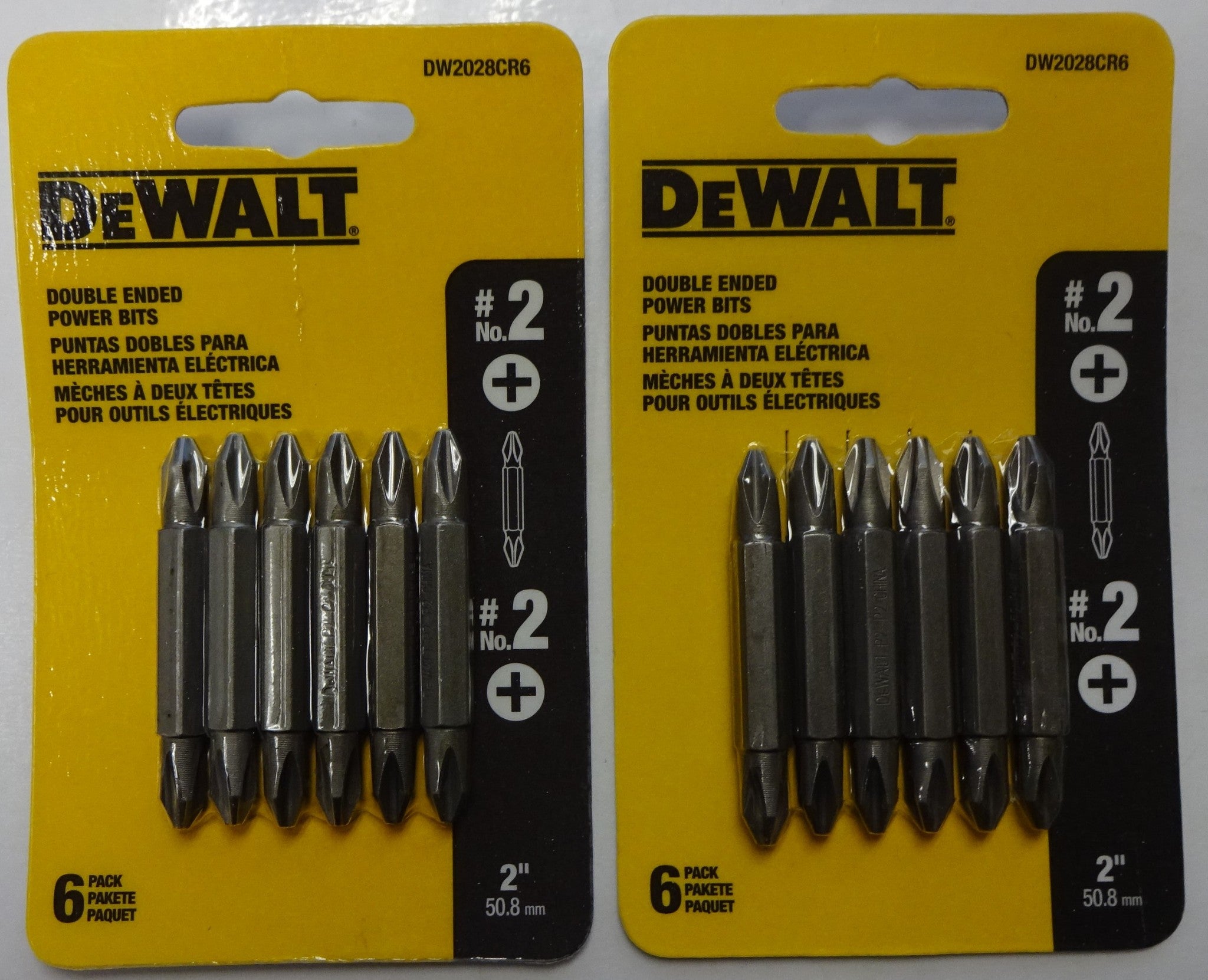 DEWALT DW2028CR6 2" Double-Ended Phillips #2 Screwdriver Bits 2-6-Packs