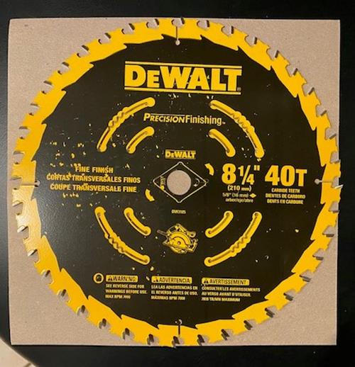 DeWalt DW3185 8-1/4" x 40 Tooth Precision Framing Saw Blade USA