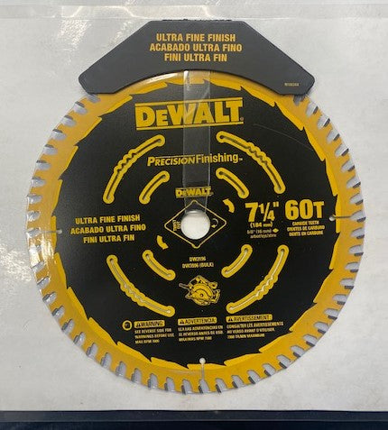 DEWALT DW3596 7-1/4" x 60T Precision Finishing Saw Blade BULK