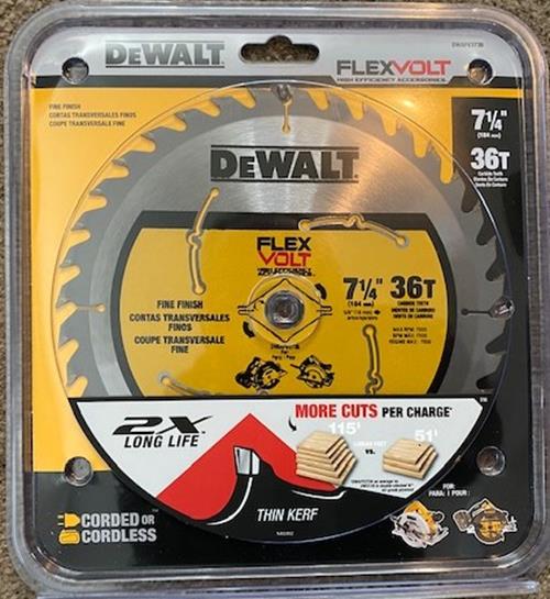 DEWALT DWAFV3736 Flexvolt 7-1/4"x 36 Tooth Circular Carbide Saw Blade