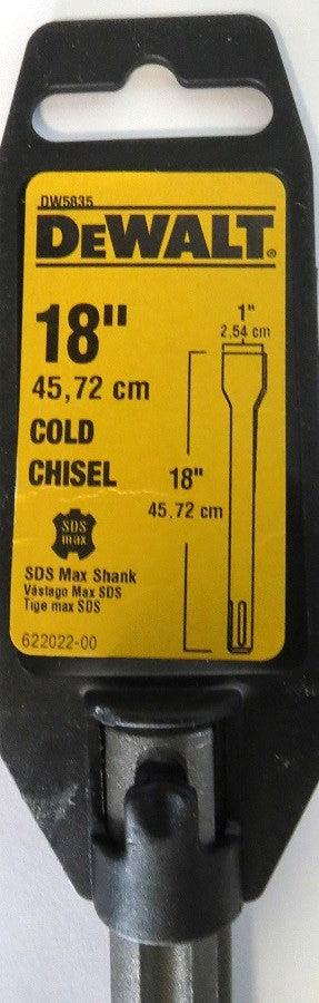Dewalt DW5835 1" x 18"  Cold Chisel With SDS Max Shank USA