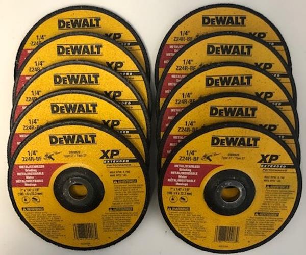 Dewalt DW8826 7" x 1/4 x 7/8 Zirconia Grinding Wheel 10 Pieces