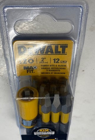 Dewalt DWA2SQ2SL-12C #2 Square Drive Power Bits & Sleeve 12pc