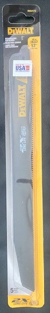 DEWALT DWA41712 12-Inch 10TPI 2X Reciprocating Saw Blade (5-Pack) USA