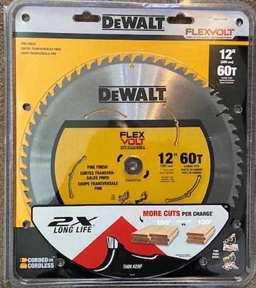 Dewalt DWAFV31260 FLEXVOLT 12" x 60 Tooth Carbide Saw blade