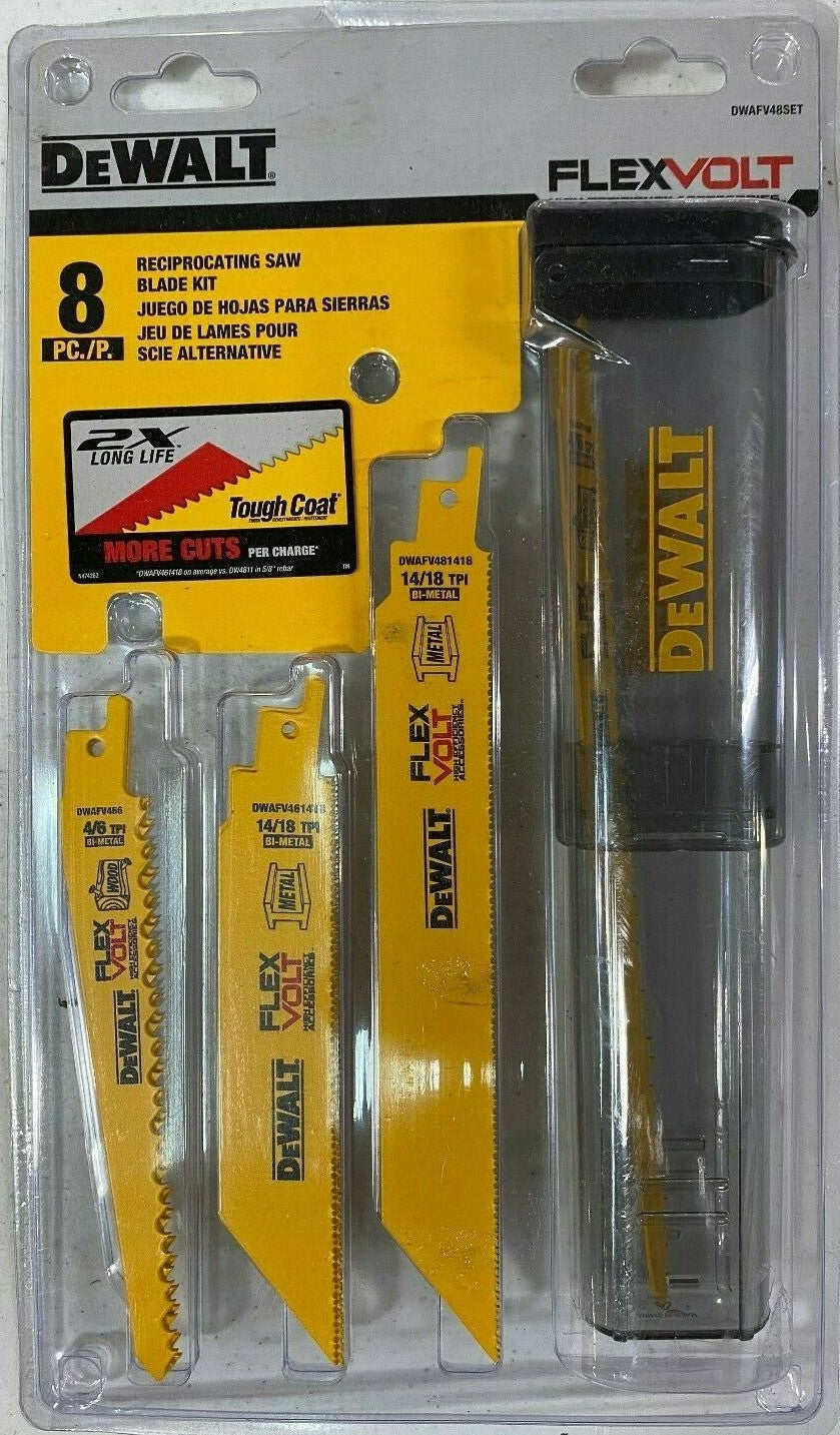 DEWALT DWAFV48SET 8-Piece FlexVolt Reciprocating Saw Blade Set USA