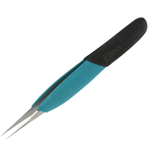 Erem E3SA Ergonomic Precision Tweezers with Straight, Fine Pointed Tips, 4 3/4 in