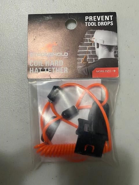 Stronghold EZLNYHRDCLMTL-R Hard Hat Coil Tether With Inspection Sleeve in Orange