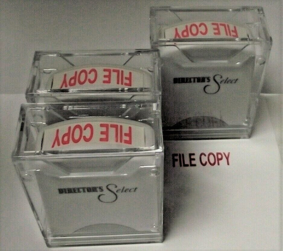 Global AGI-SS02040 Rectangle Stock Pre-Inked Rubber Stamp 3pcs