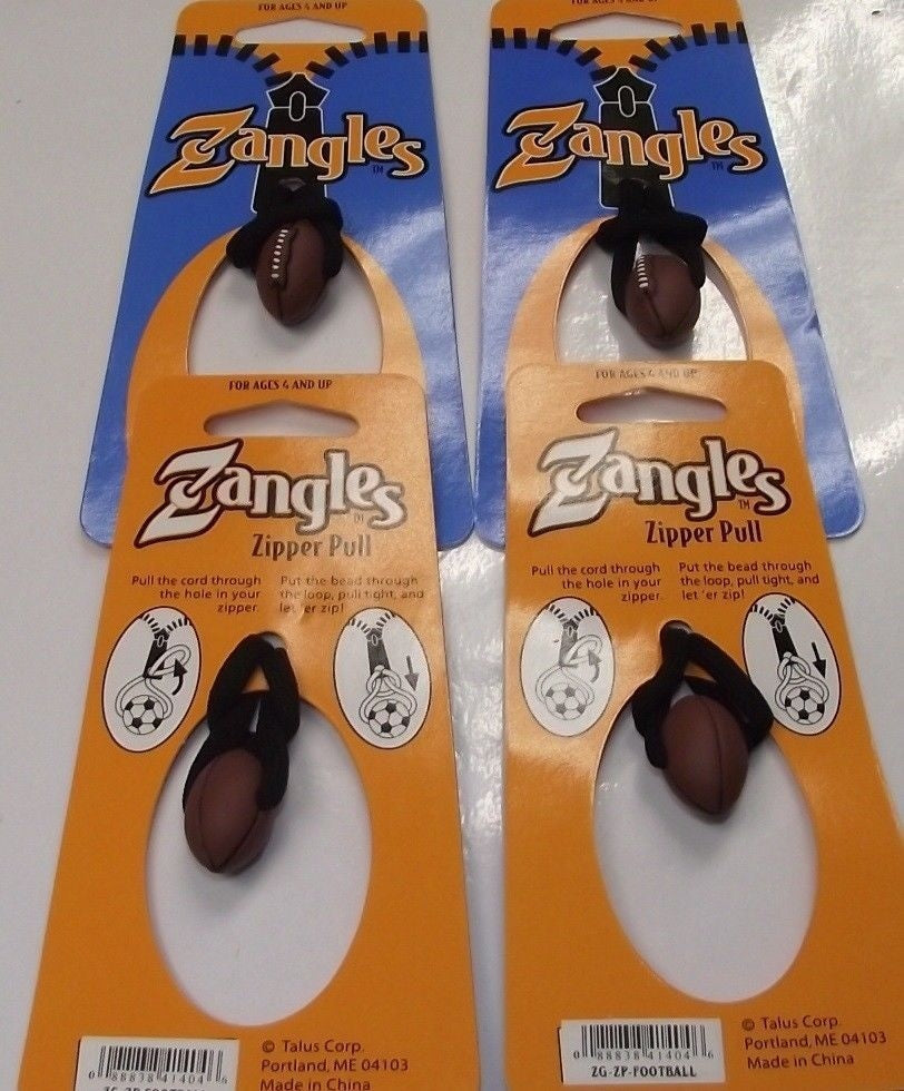 Zangles Sporties Zipper Pulls Great For Luggage Or Backpacks 4pcs