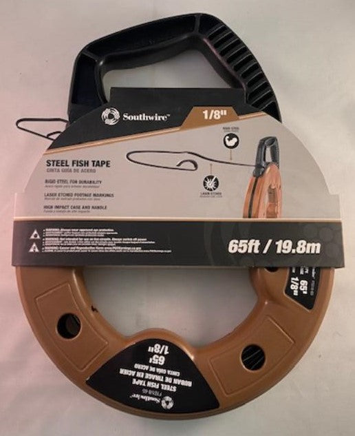 Southwire Tools & Equipment FTS1/8-65 Flat Steel Fish Tape, 1/8-Inch Wide