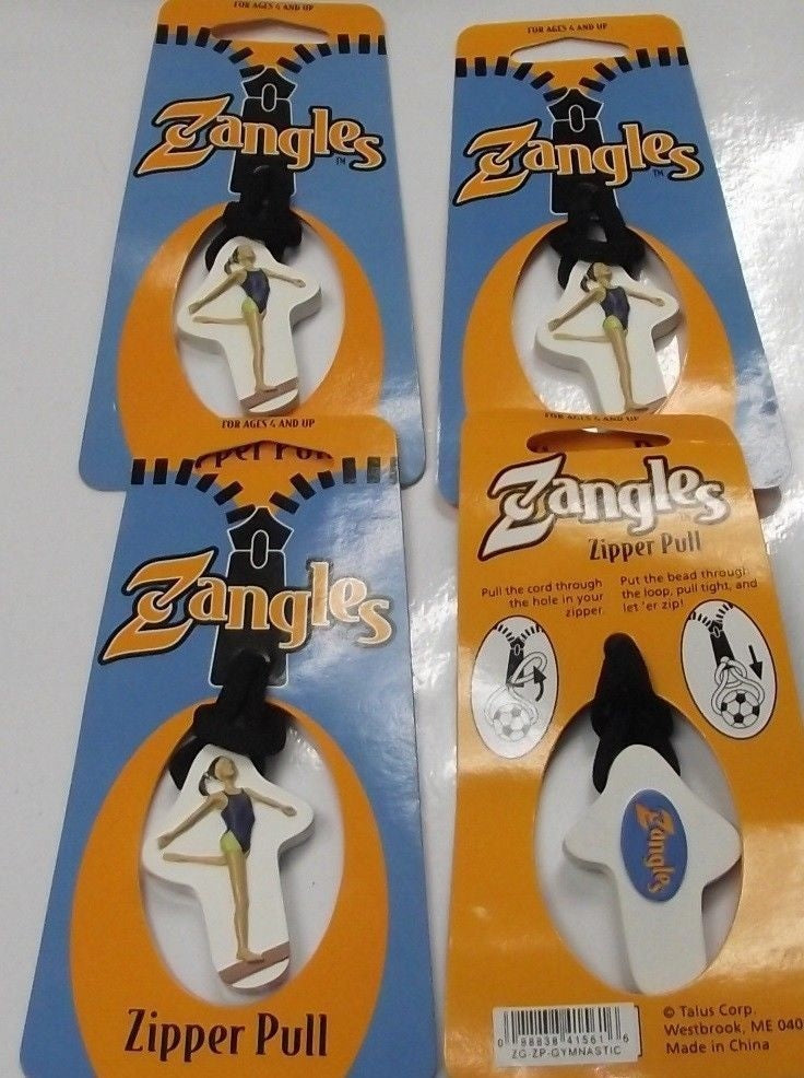 Zangles Sporties Zipper Pulls Great For Luggage Or Backpacks 4pcs