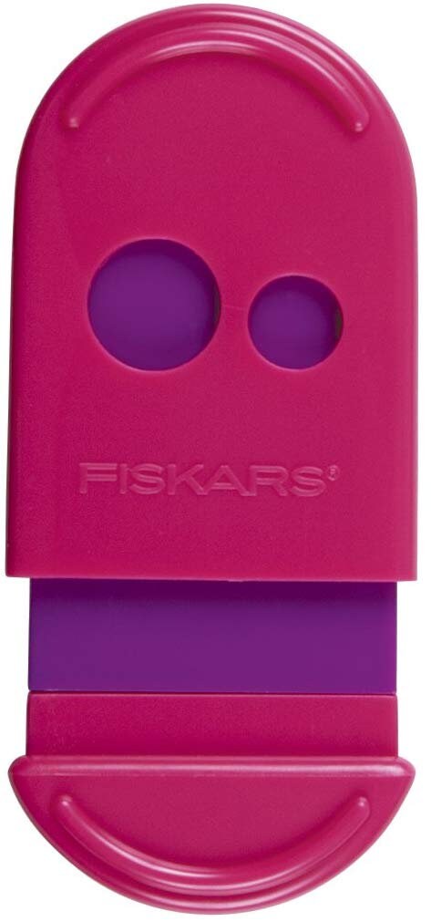Fiskars 12-95900J Mess-Less Double Pencil & Crayon Sharpener 3pcs. Random Colors